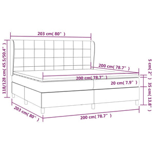 Κρεβάτι Boxspring με Στρώμα Μαύρο 200x200 εκ. Υφασμάτινο