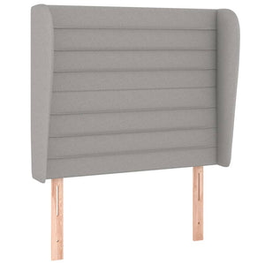 Κρεβάτι Boxspring με Στρώμα Ανοιχτό Γκρι 90x190 εκ. Υφασμάτινο
