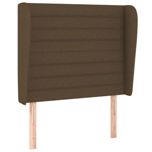 Κρεβάτι Boxspring με Στρώμα Σκούρο Καφέ 90x190 εκ. Υφασμάτινο