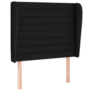 Κρεβάτι Boxspring με Στρώμα Μαύρο 90x200 εκ. Υφασμάτινο