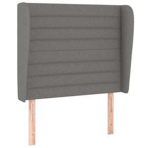 Κρεβάτι Boxspring με Στρώμα Σκούρο Γκρι 100x200 εκ. Υφασμάτινο