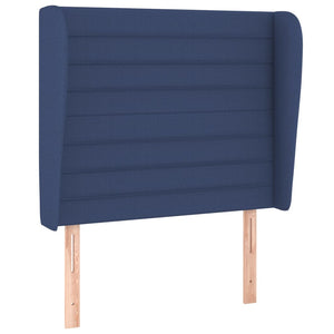Κρεβάτι Boxspring με Στρώμα Μπλε 100 x 200 εκ. Υφασμάτινο