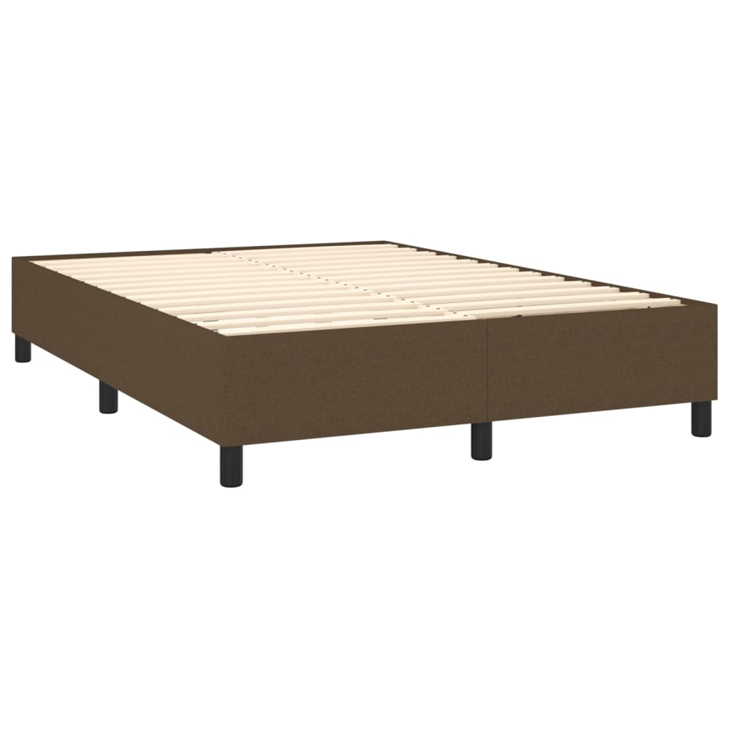 Κρεβάτι Boxspring με Στρώμα Σκούρο Καφέ 140x190 εκ. Υφασμάτινο