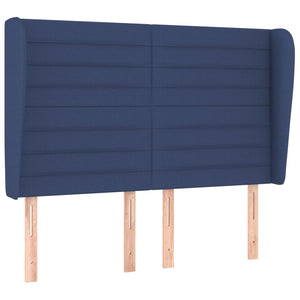 Κρεβάτι Boxspring με Στρώμα Μπλε 140x190 εκ. Υφασμάτινο