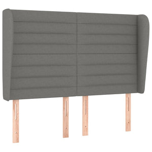 Κρεβάτι Boxspring με Στρώμα Σκούρο Γκρι 140x200 εκ Υφασμάτινο