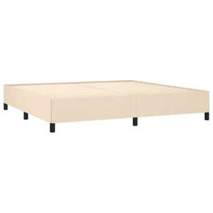 Κρεβάτι Boxspring με Στρώμα Κρεμ 200x200 εκ. Υφασμάτινο