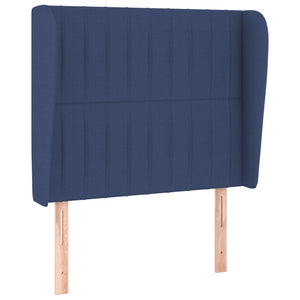 Κρεβάτι Boxspring με Στρώμα Μπλε 80x200 εκ. Υφασμάτινο