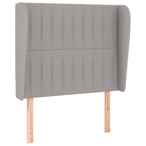 Κρεβάτι Boxspring με Στρώμα Ανοιχτό Γκρι 90x190 εκ. Υφασμάτινο
