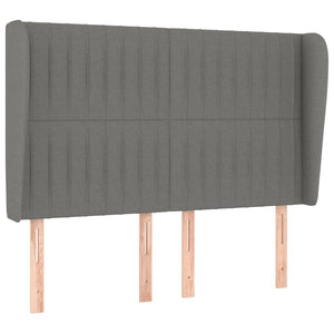 Κρεβάτι Boxspring με Στρώμα Σκούρο Γκρι 140x190 εκ. Υφασμάτινο
