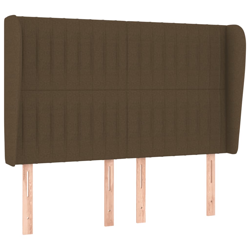 Κρεβάτι Boxspring με Στρώμα Σκούρο Καφέ 140x190 εκ. Υφασμάτινο