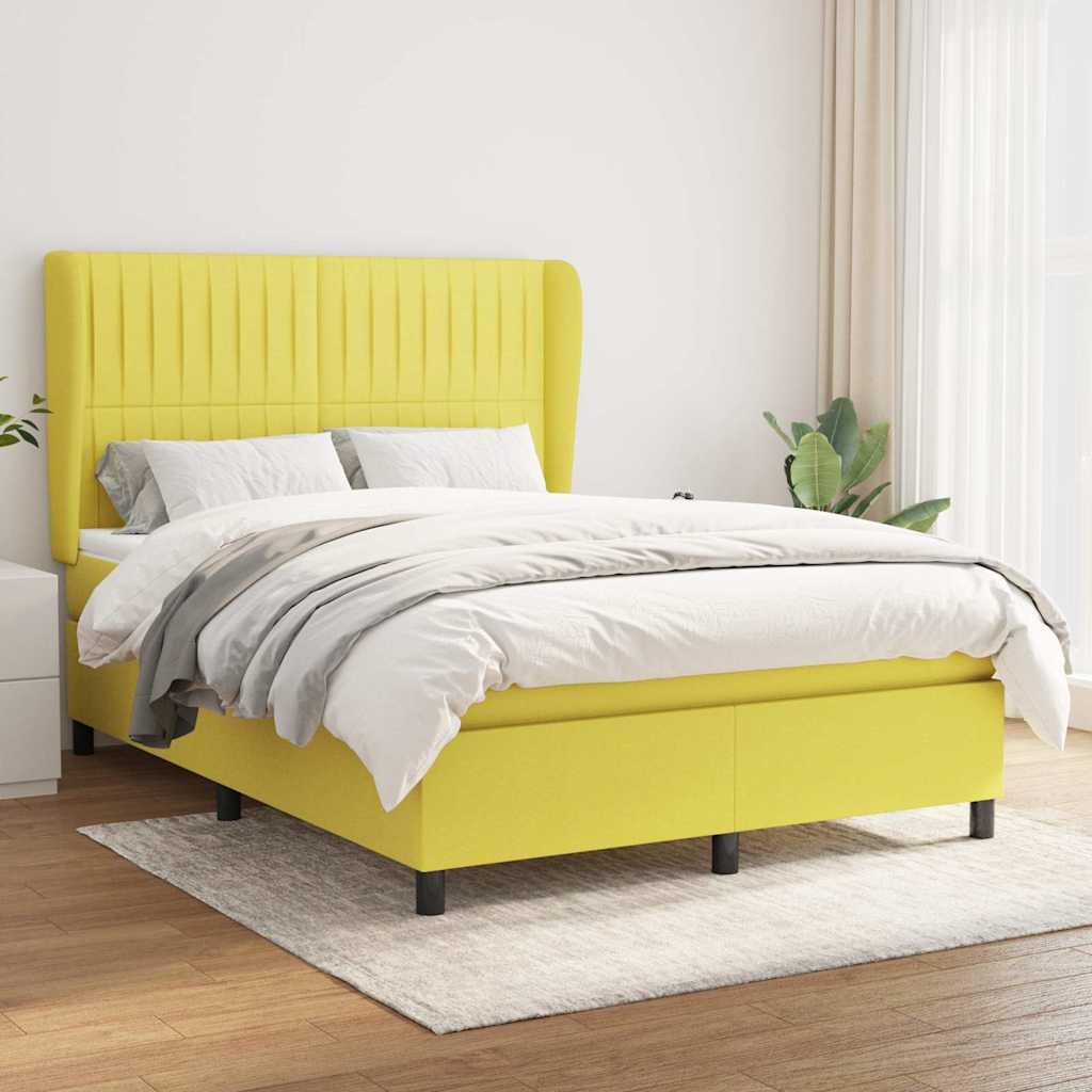 Κρεβάτι Boxspring με Στρώμα Πράσινο 140x190 εκ. Υφασμάτινο