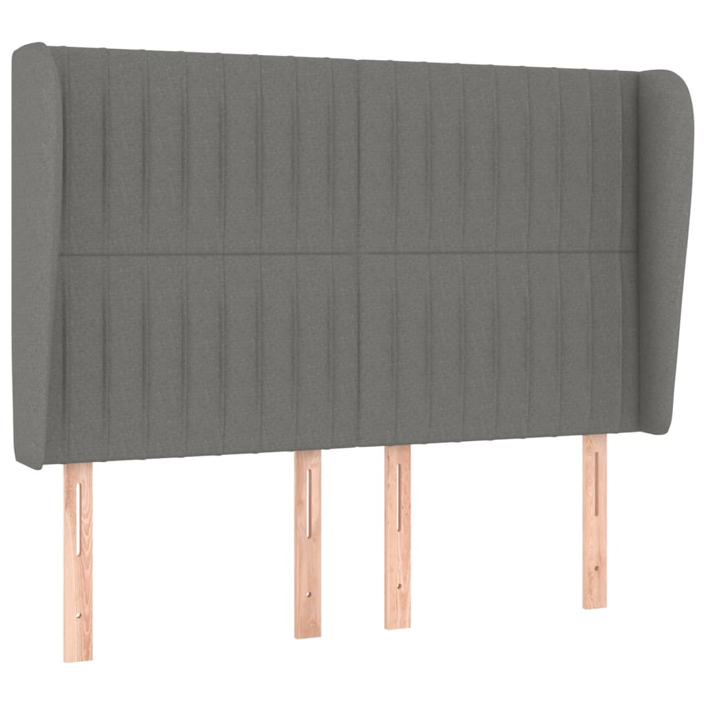 Κρεβάτι Boxspring με Στρώμα Σκούρο Γκρι 140x200 εκ Υφασμάτινο