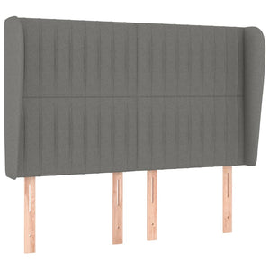 Κρεβάτι Boxspring με Στρώμα Σκούρο Γκρι 140x200 εκ Υφασμάτινο