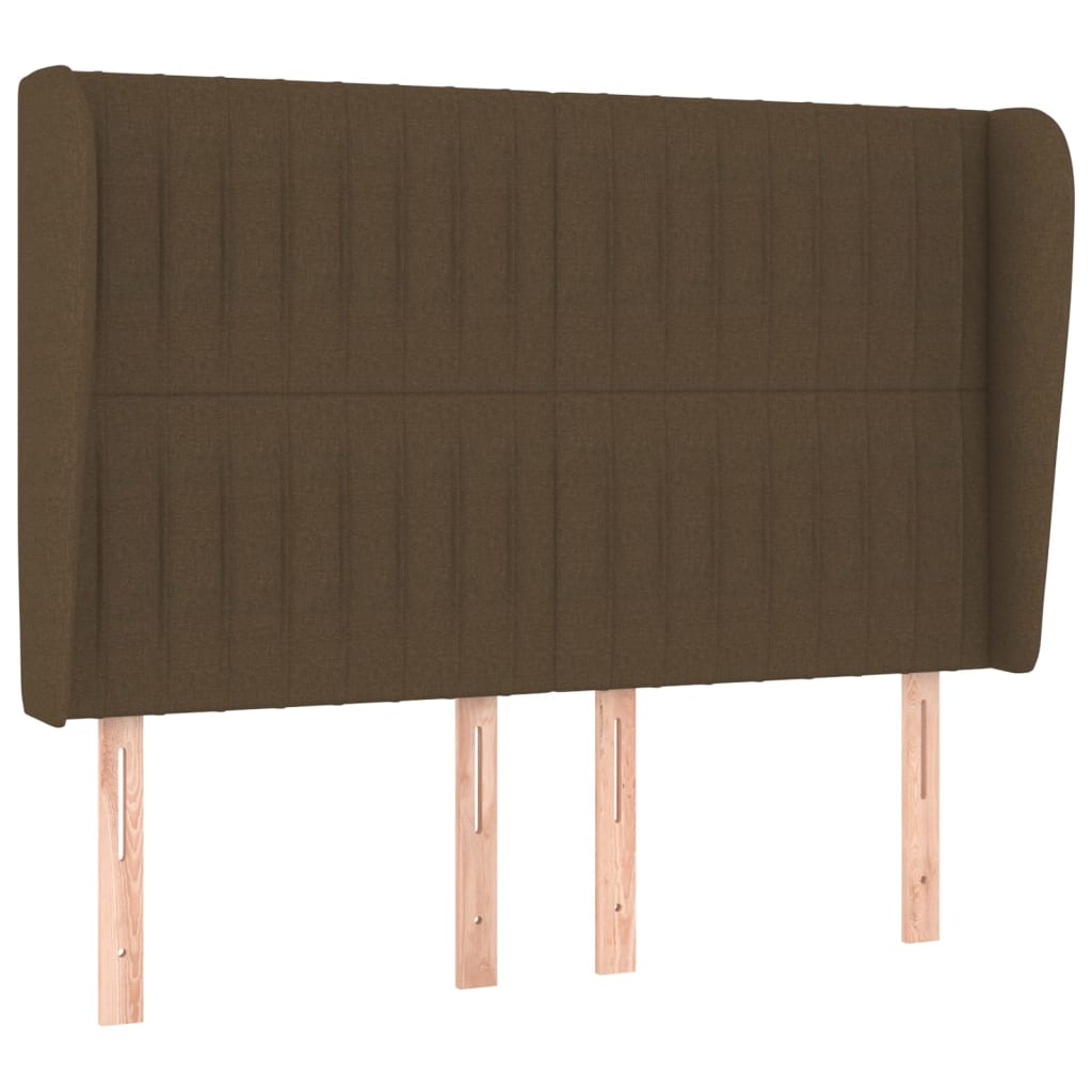 Κρεβάτι Boxspring με Στρώμα Σκούρο Καφέ 140x200 εκ Υφασμάτινο