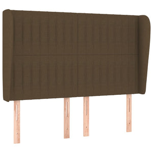 Κρεβάτι Boxspring με Στρώμα Σκούρο Καφέ 140x200 εκ Υφασμάτινο