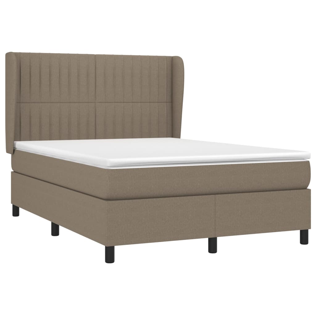 Κρεβάτι Boxspring με Στρώμα Taupe 140x200 εκ. Υφασμάτινο