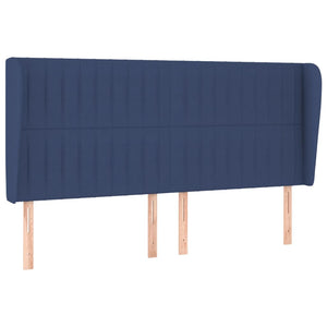 Κρεβάτι Boxspring με Στρώμα Μπλε 160x200 εκ. Υφασμάτινο