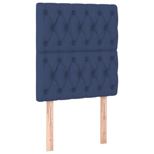 Κρεβάτι Boxspring με Στρώμα Μπλε 80x200 εκ. Υφασμάτινο