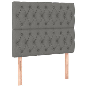 Κρεβάτι Boxspring με Στρώμα Σκούρο Γκρι 100x200 εκ. Υφασμάτινο