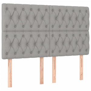 Κρεβάτι Boxspring με Στρώμα Ανοιχτό Γκρι 140x190 εκ. Υφασμάτινο