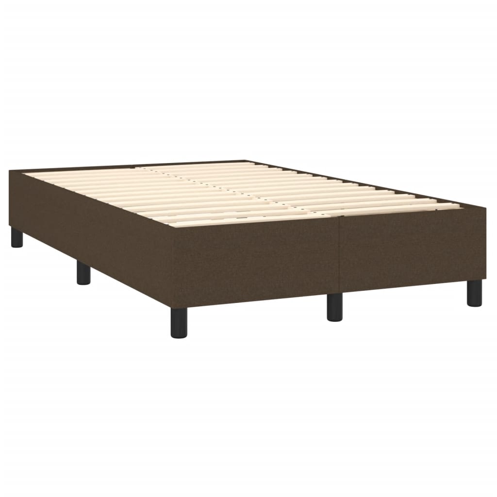 Κρεβάτι Boxspring με Στρώμα Σκούρο Καφέ 140x190 εκ. Υφασμάτινο - Pakobazaar
