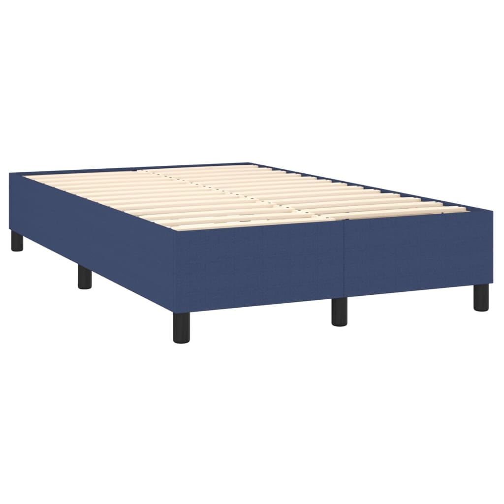 Κρεβάτι Boxspring με Στρώμα Μπλε 140x190 εκ. Υφασμάτινο