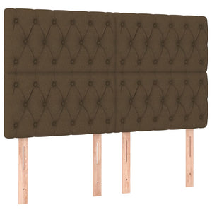 Κρεβάτι Boxspring με Στρώμα Σκούρο Καφέ 140x200 εκ Υφασμάτινο