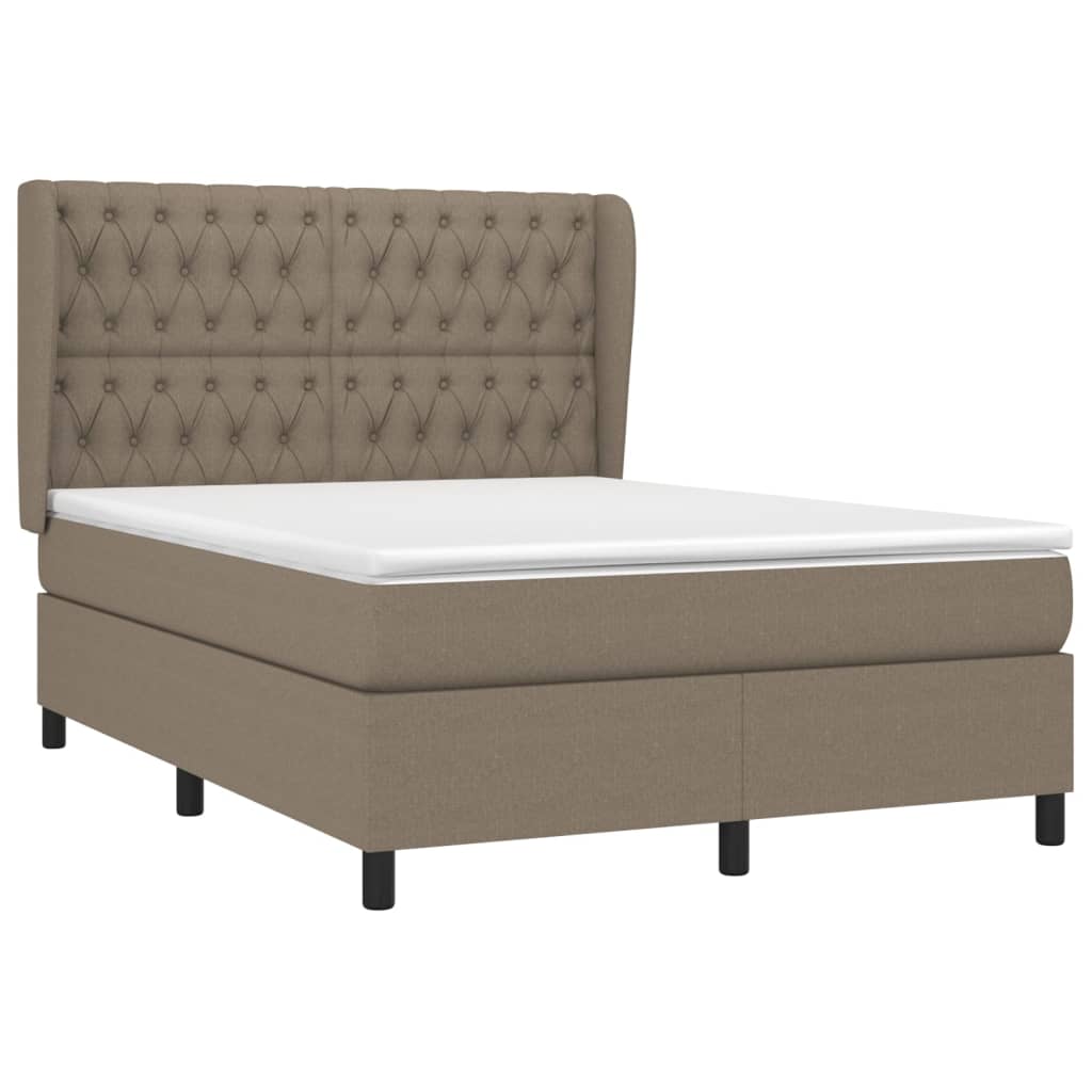 Κρεβάτι Boxspring με Στρώμα Taupe 140x200 εκ. Υφασμάτινο