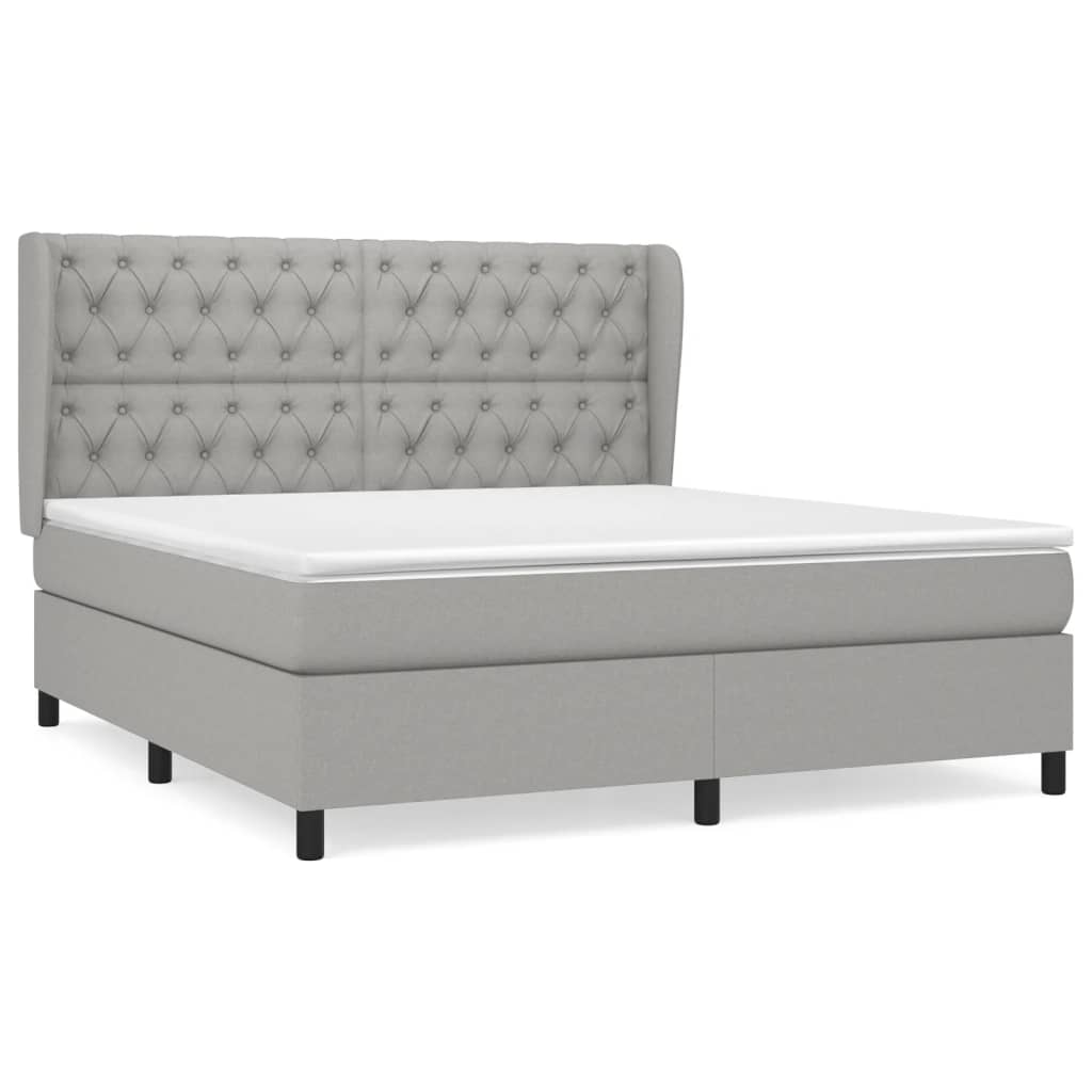 Κρεβάτι Boxspring με Στρώμα Αν. Πράσινο 160x200εκ Υφασμάτινο