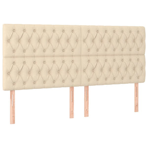 Κρεβάτι Boxspring με Στρώμα Κρεμ 180x200 εκ. Υφασμάτινο