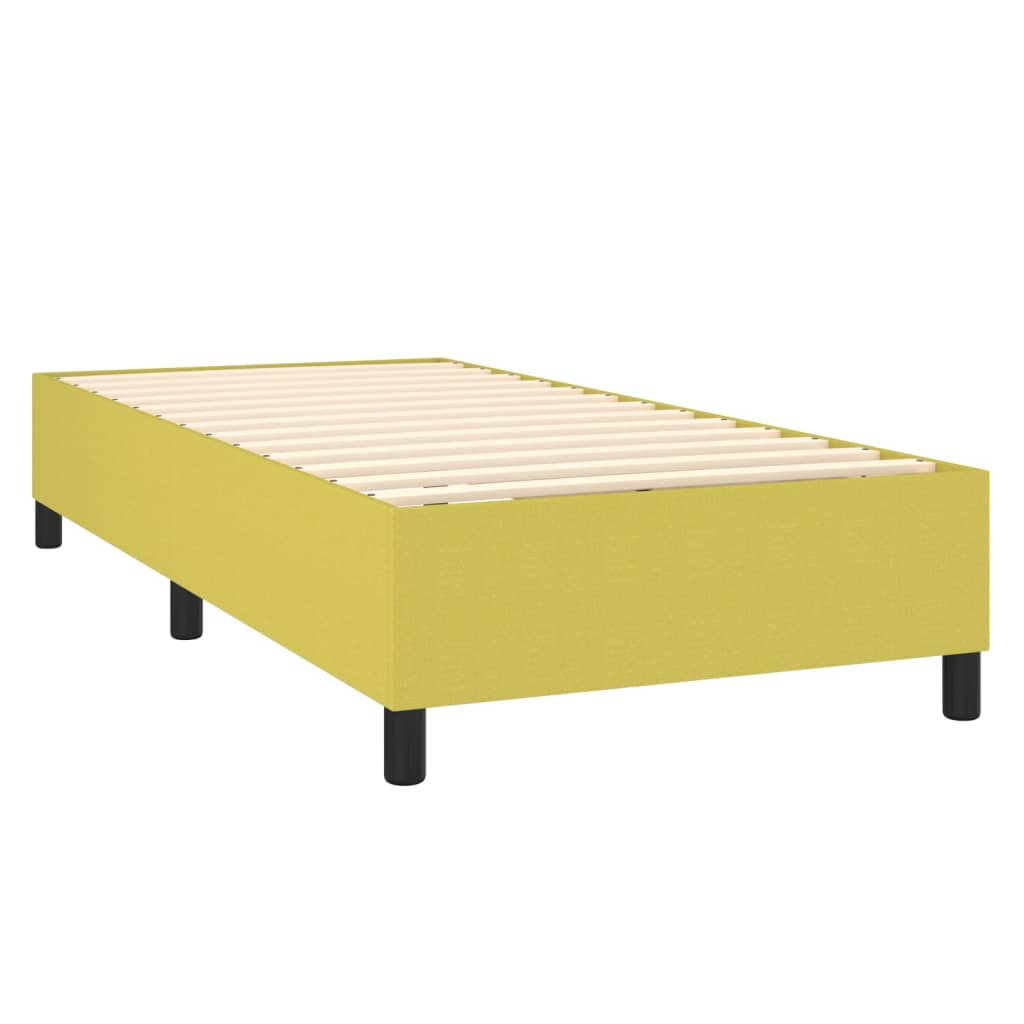 Κρεβάτι Boxspring με Στρώμα Πράσινο 90x200 εκ. Υφασμάτινο