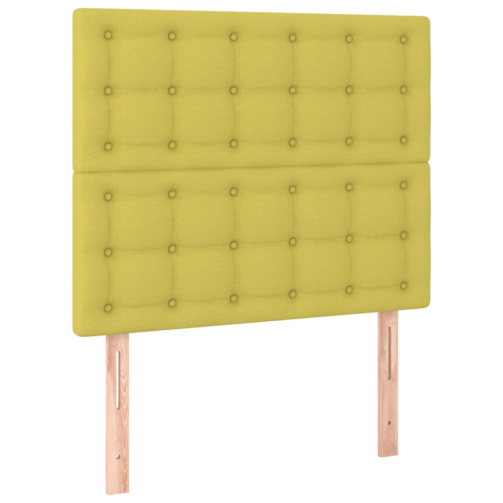 Κρεβάτι Boxspring με Στρώμα Πράσινο 90x200 εκ. Υφασμάτινο