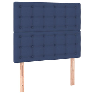 Κρεβάτι Boxspring με Στρώμα Μπλε 100 x 200 εκ. Υφασμάτινο