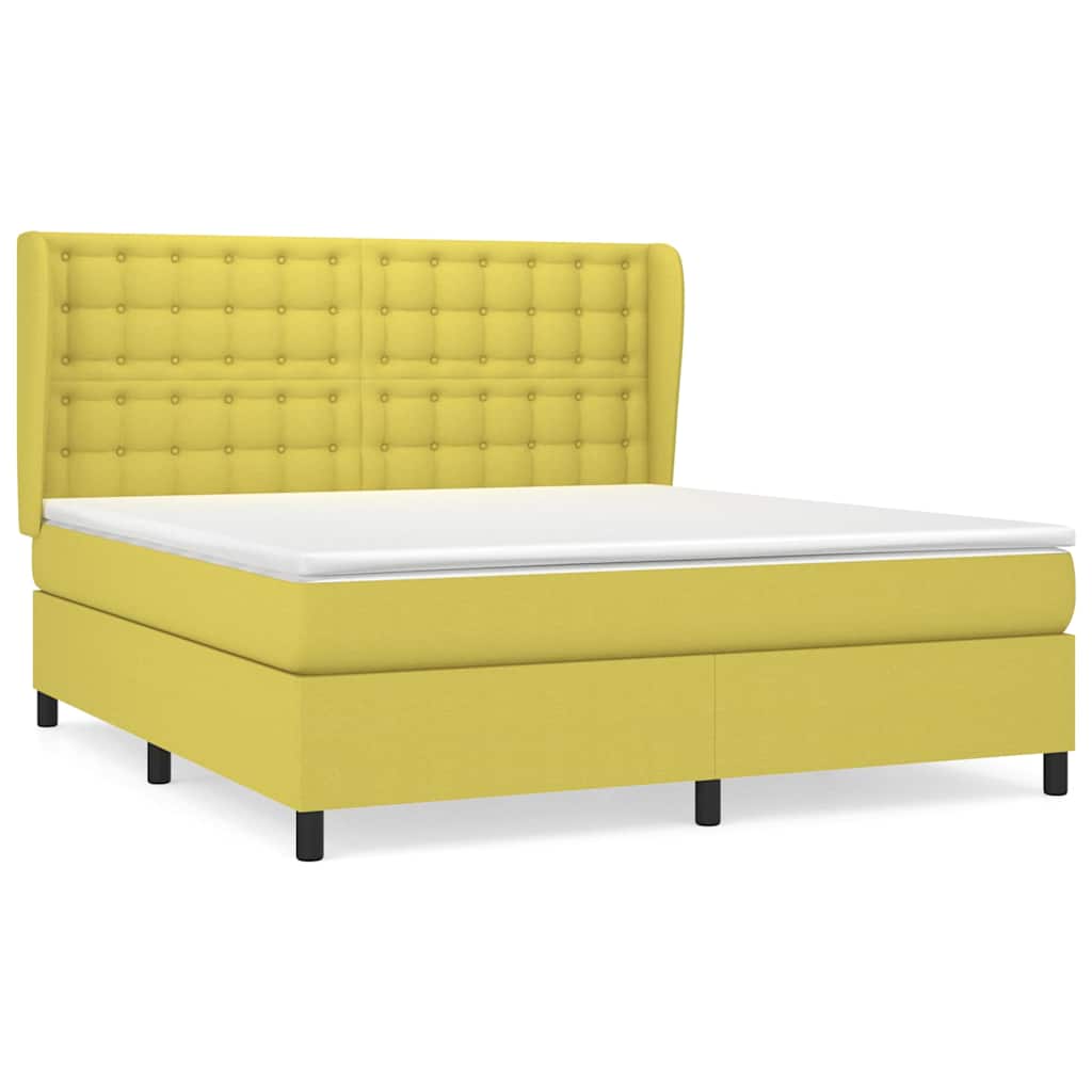 Κρεβάτι Boxspring με Στρώμα Πράσινο 180x200 εκ.Υφασμάτινο