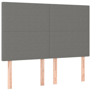 Κρεβάτι Boxspring με Στρώμα Σκούρο Γκρι 140x190 εκ. Υφασμάτινο