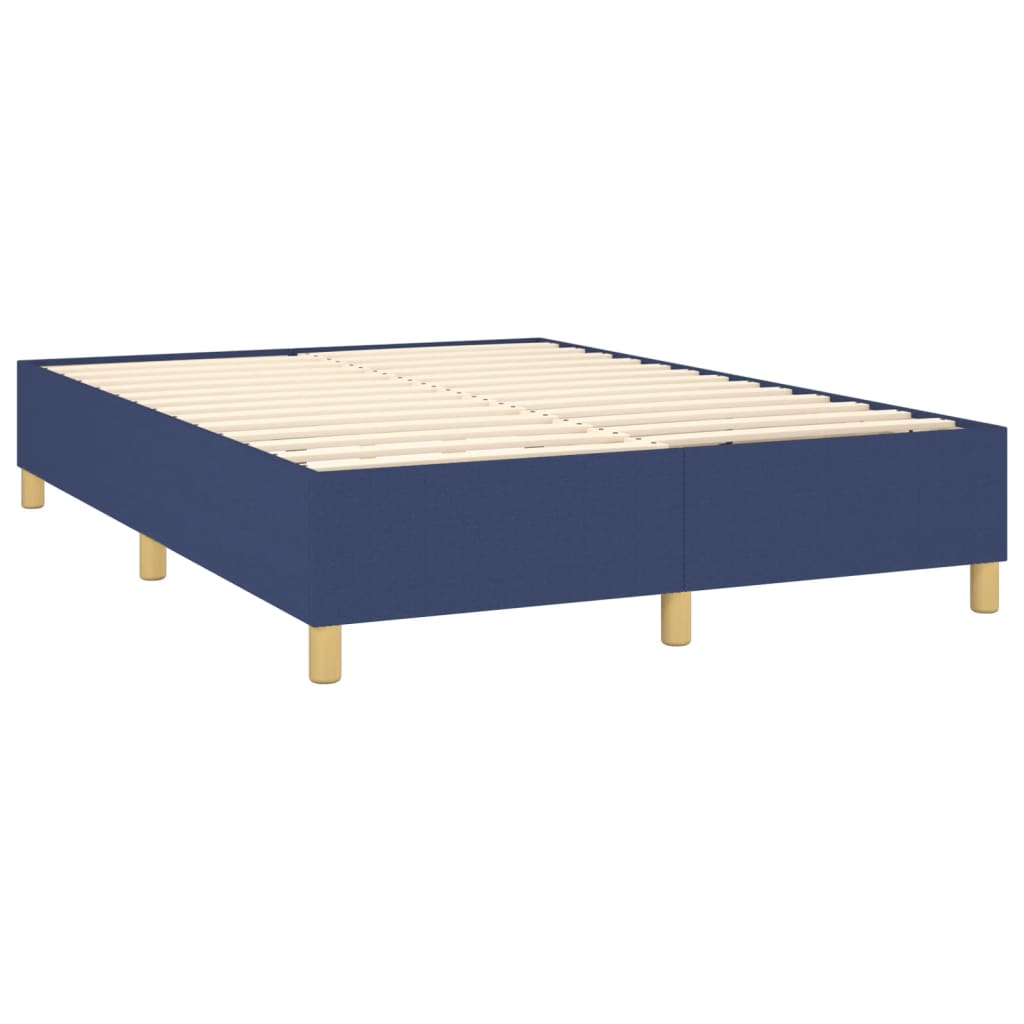 Κρεβάτι Boxspring με Στρώμα Μπλε 140x200 εκ. Υφασμάτινο