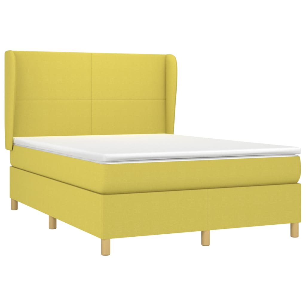 Κρεβάτι Boxspring με Στρώμα Πράσινο 140x200 εκ.Υφασμάτινο