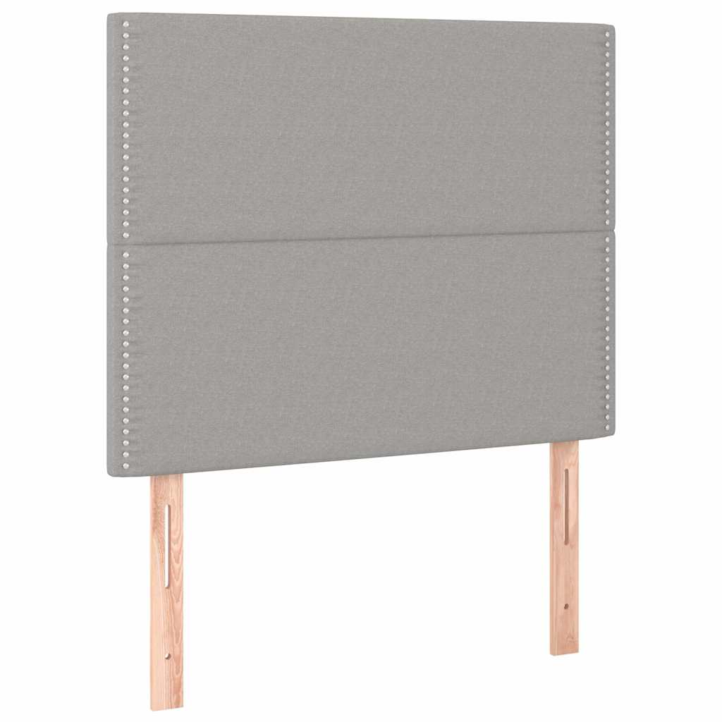 Κρεβάτι Boxspring με Στρώμα Ανοιχτό Γκρι 80x200 εκ. Υφασμάτινο