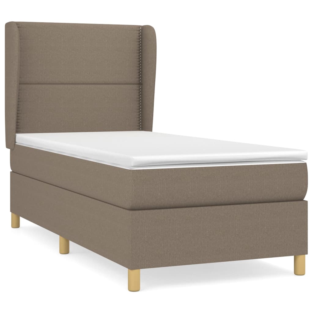 Κρεβάτι Boxspring με Στρώμα Taupe 80x200 εκ. Υφασμάτινο