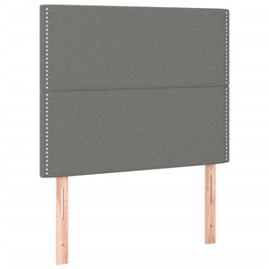 Κρεβάτι Boxspring με Στρώμα Σκούρο Γκρι 90x190 εκ. Υφασμάτινο - Pakobazaar