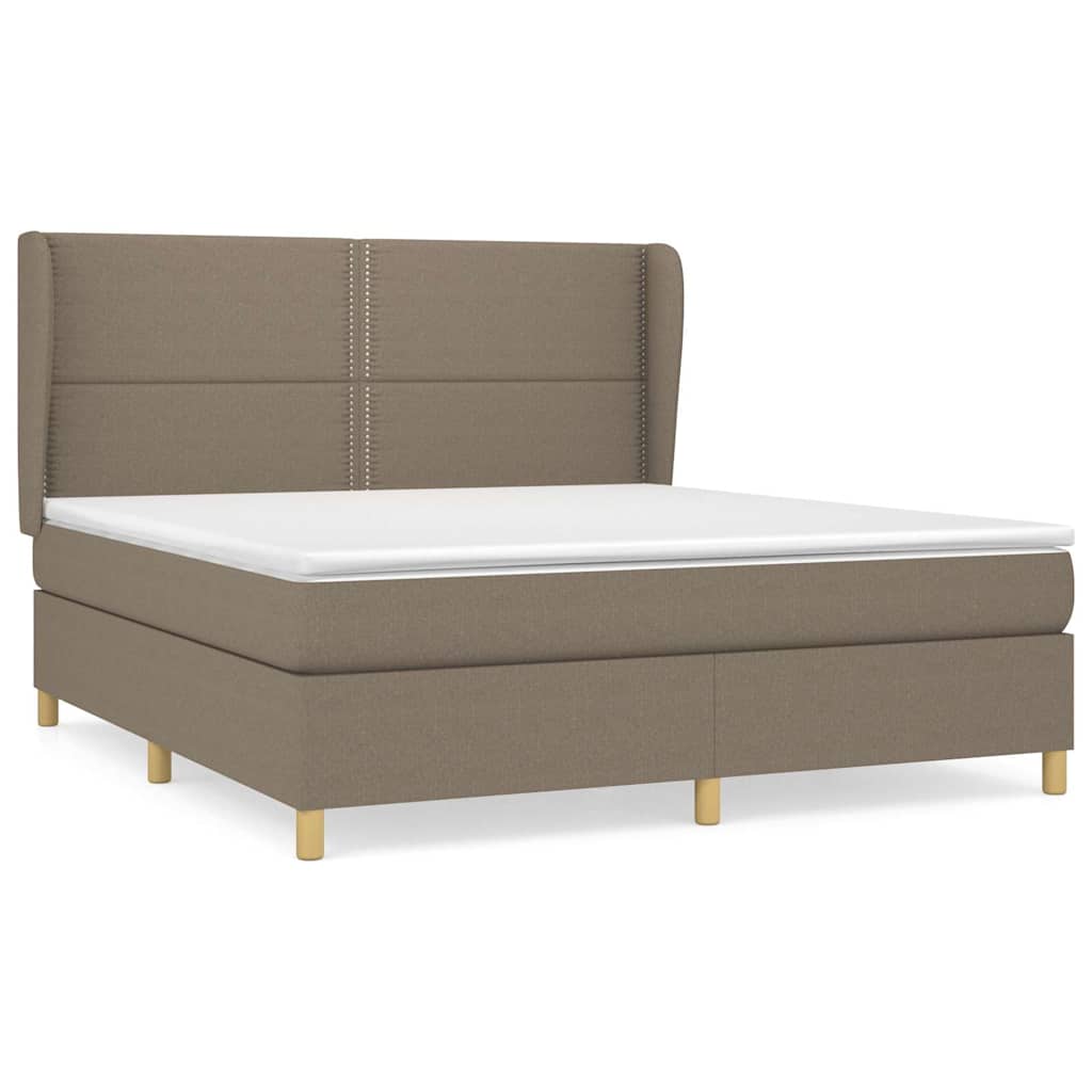 Κρεβάτι Boxspring με Στρώμα Taupe 160x200 εκ. Υφασμάτινο