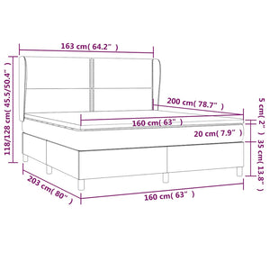 Κρεβάτι Boxspring με Στρώμα Taupe 160x200 εκ. Υφασμάτινο