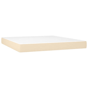 Κρεβάτι Boxspring με Στρώμα Κρεμ 180x200 εκ. Υφασμάτινο