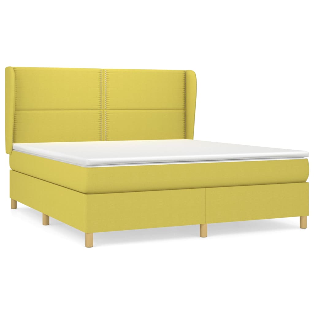 Κρεβάτι Boxspring με Στρώμα Πράσινο 180x200 εκ.Υφασμάτινο