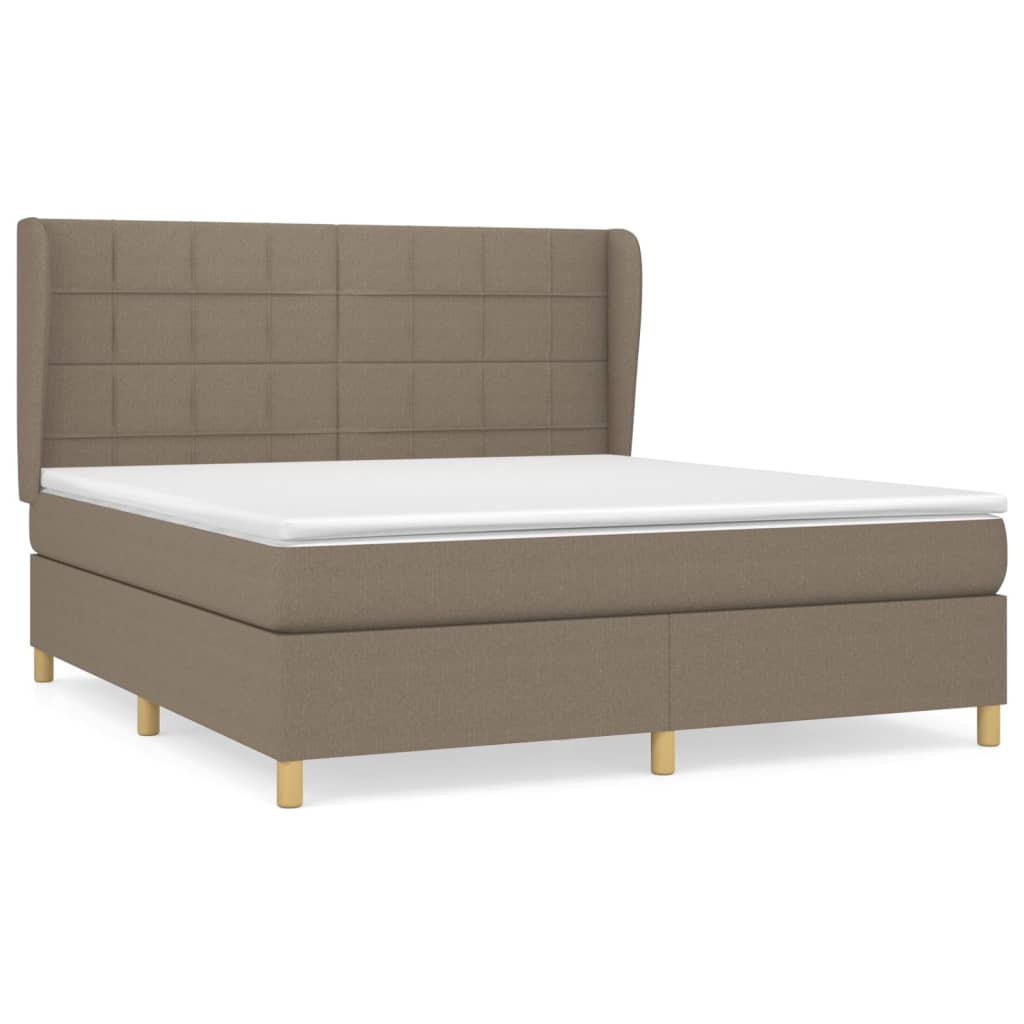 Κρεβάτι Boxspring με Στρώμα Taupe 160x200 εκ. Υφασμάτινο