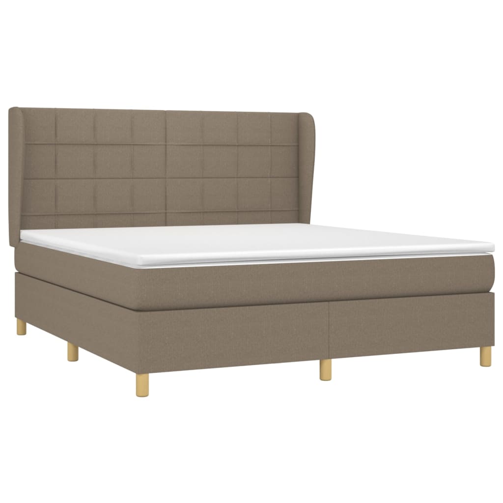 Κρεβάτι Boxspring με Στρώμα Taupe 180x200 εκ. Υφασμάτινο