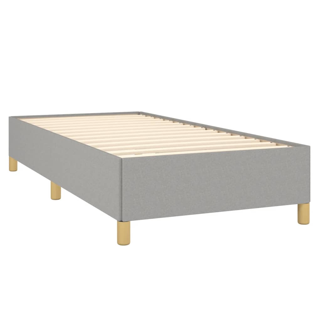 Κρεβάτι Boxspring με Στρώμα Ανοιχτό Γκρι 90x190 εκ. Υφασμάτινο