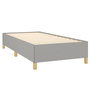 Κρεβάτι Boxspring με Στρώμα Ανοιχτό Γκρι 90x190 εκ. Υφασμάτινο
