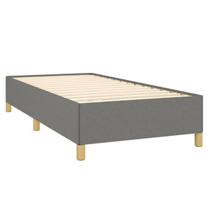 Κρεβάτι Boxspring με Στρώμα Σκούρο Γκρι 90x190 εκ. Υφασμάτινο - Pakobazaar