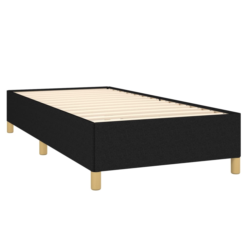Κρεβάτι Boxspring με Στρώμα Μαύρο 90x200 εκ. Υφασμάτινο